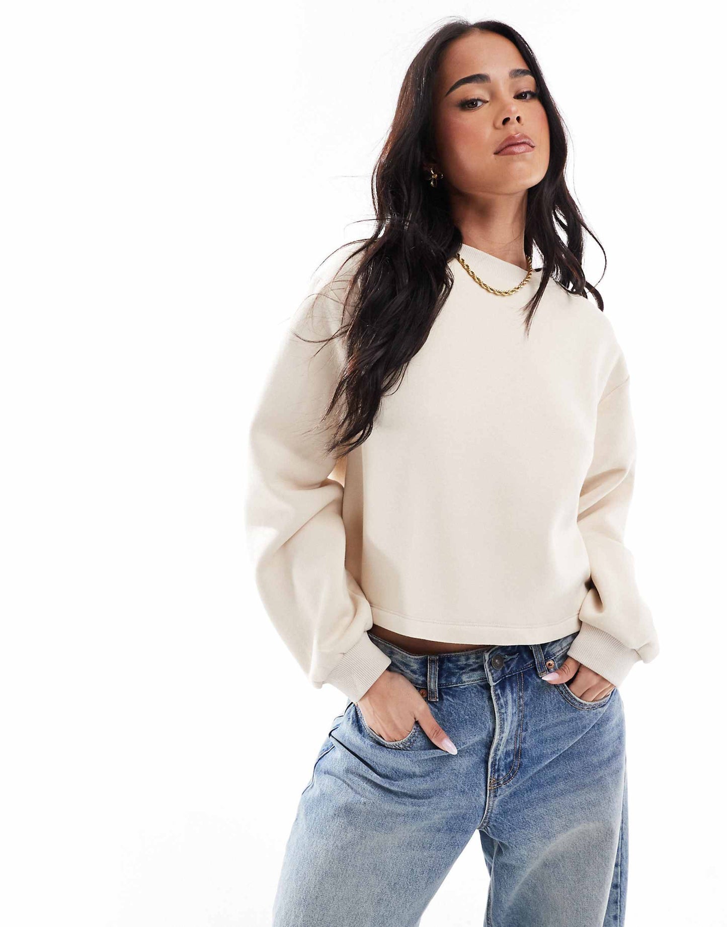Contrast Bow Back Detail Sweatshirt