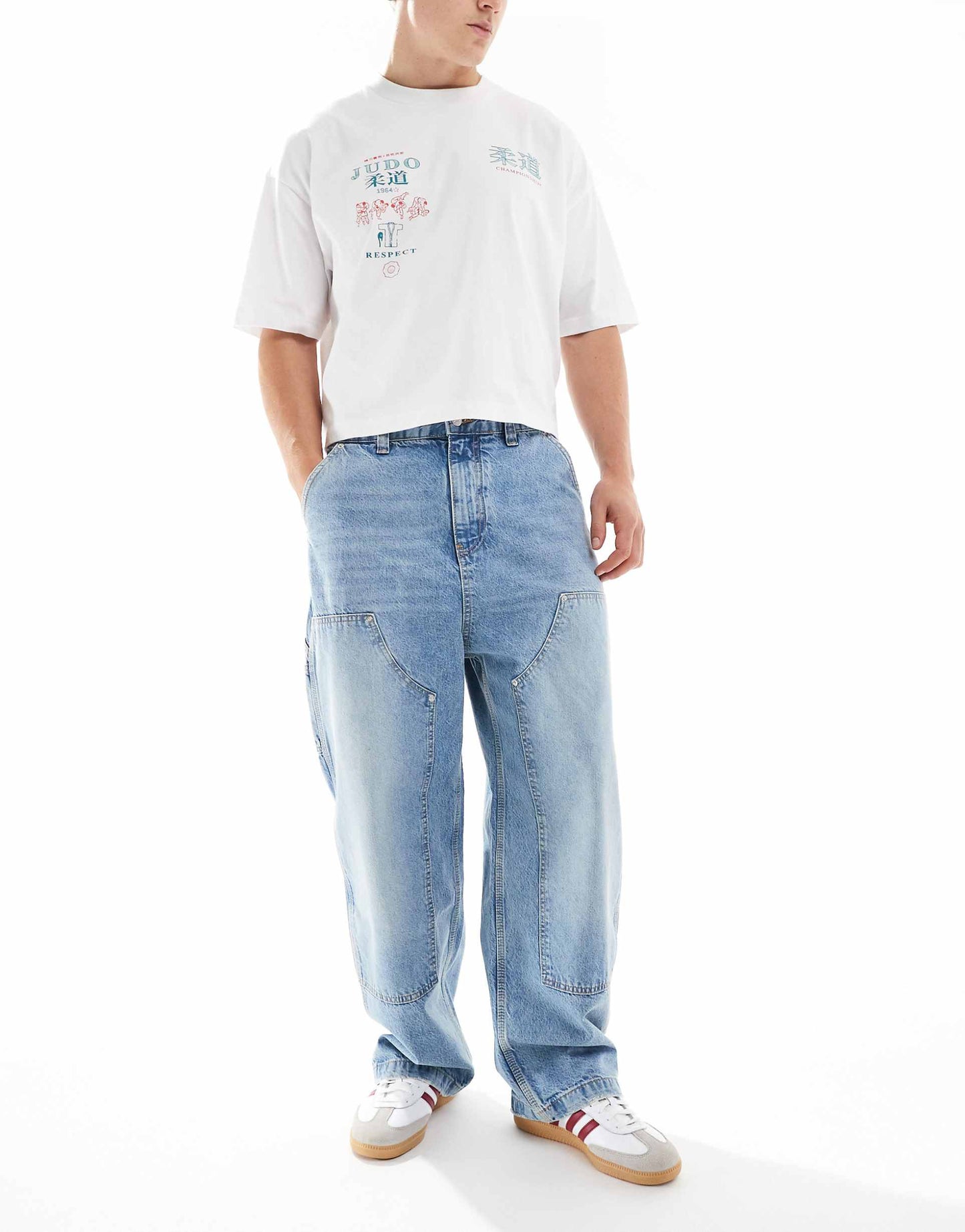 Baggy Front Pocket Detail Jeans