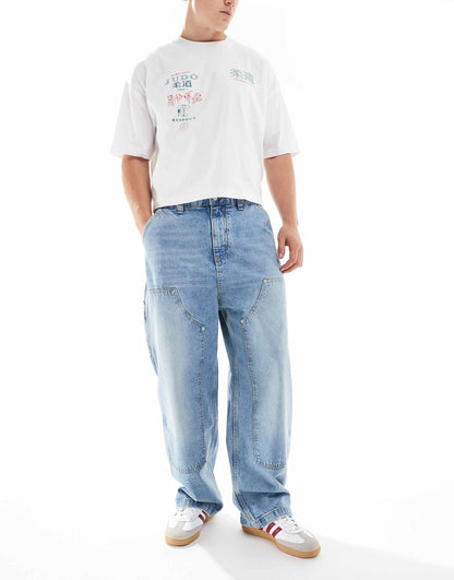 Baggy Front Pocket Detail Jeans