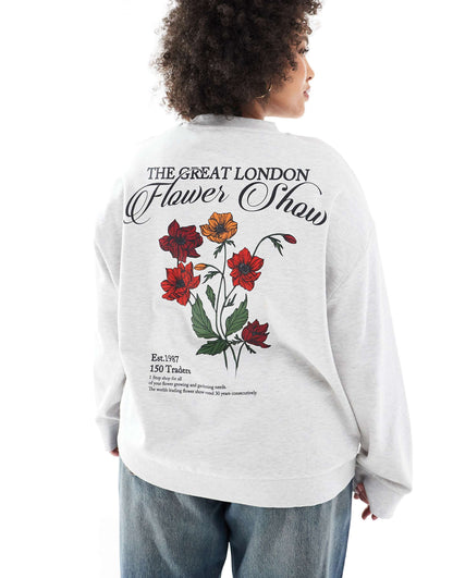 Curve Flower Show Graphic Sweatshirt