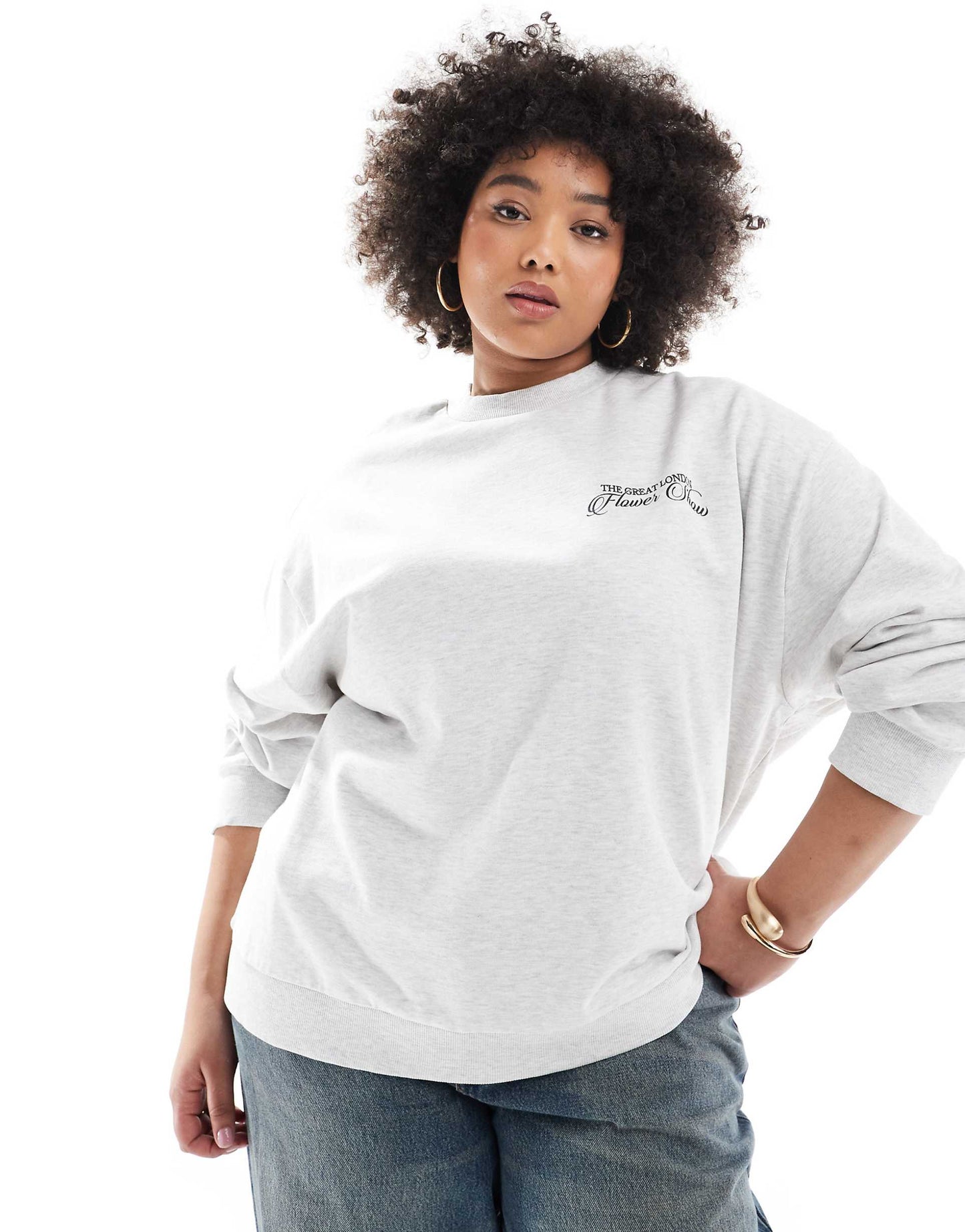 Curve Flower Show Graphic Sweatshirt