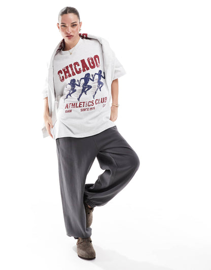 Oversized T-Shirt With Chicago Athletics Club Graphic