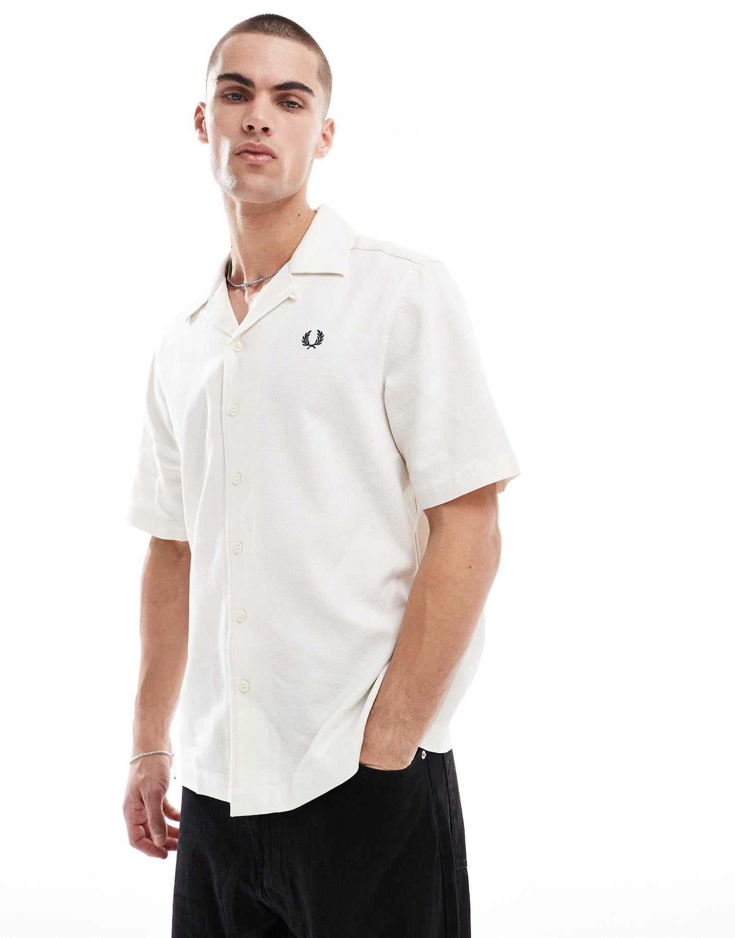 Short Sleeve Revere Collared Shirt