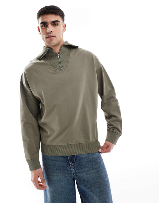 1/4 Zip Rib Neck Jumper