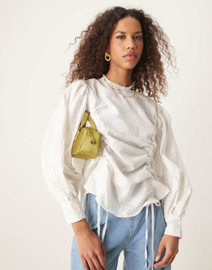 Long Sleeve Drawstring Top