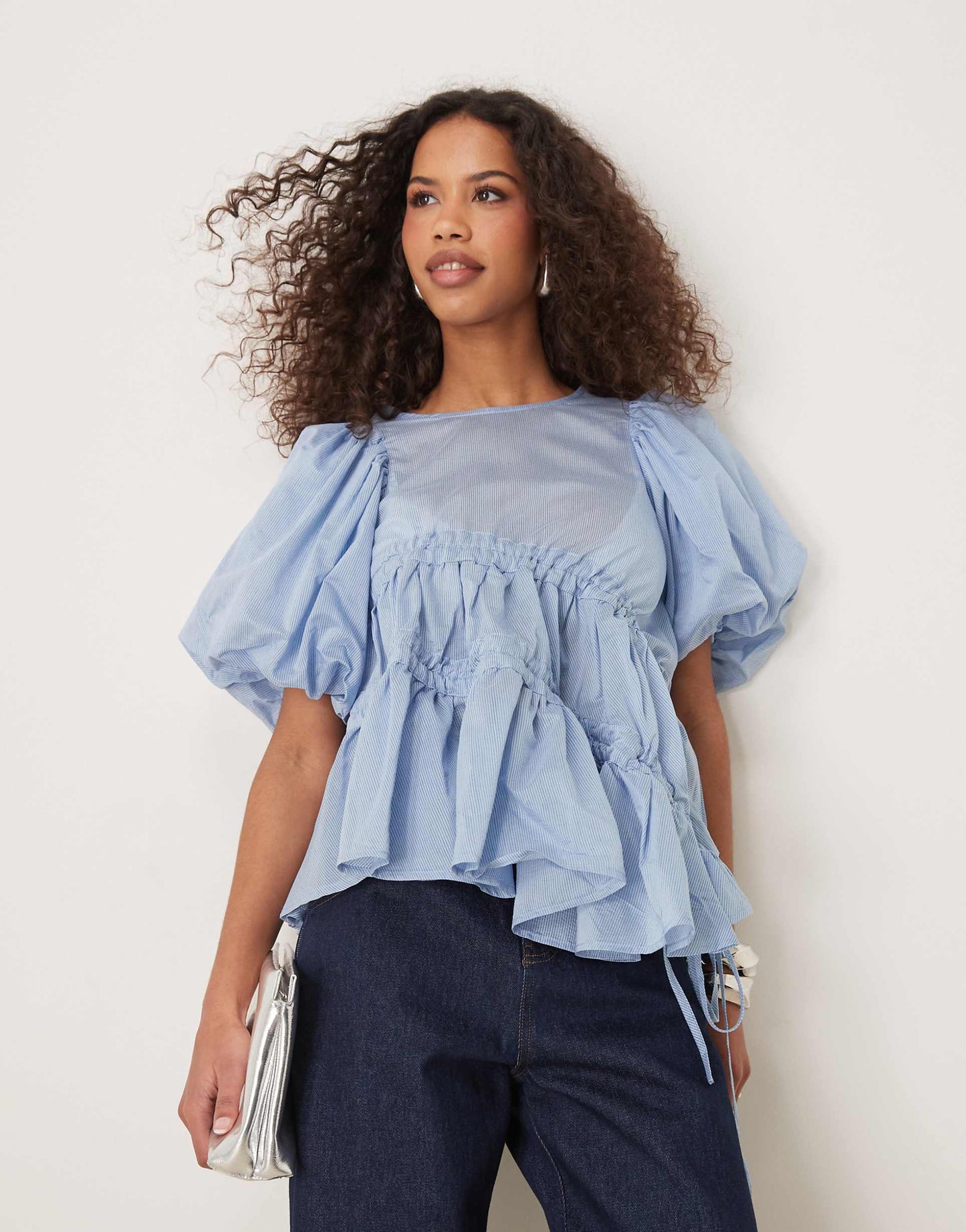 Asymmetric Drawstring Top