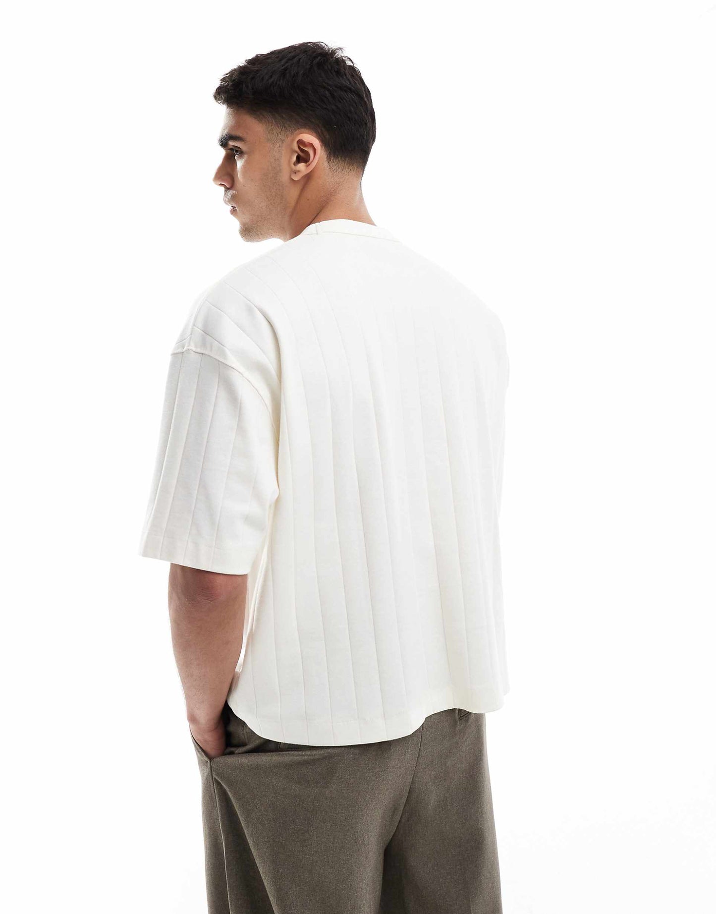 Oversized Boxy Textured Rib T-Shirt