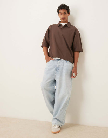 Oversized Boxy Polo With Elasticated Hem