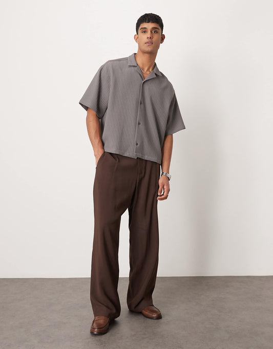 Wide Leg Smart Trousers With Pleats