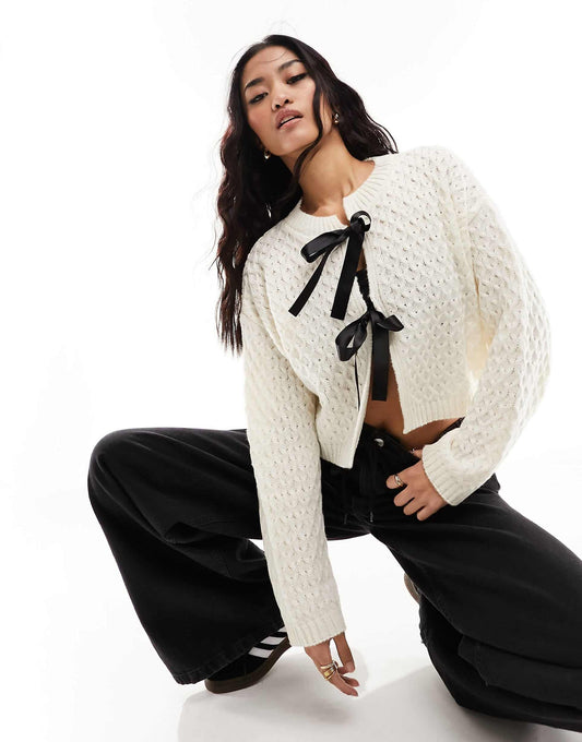 Bow Tie Detail Cardigan