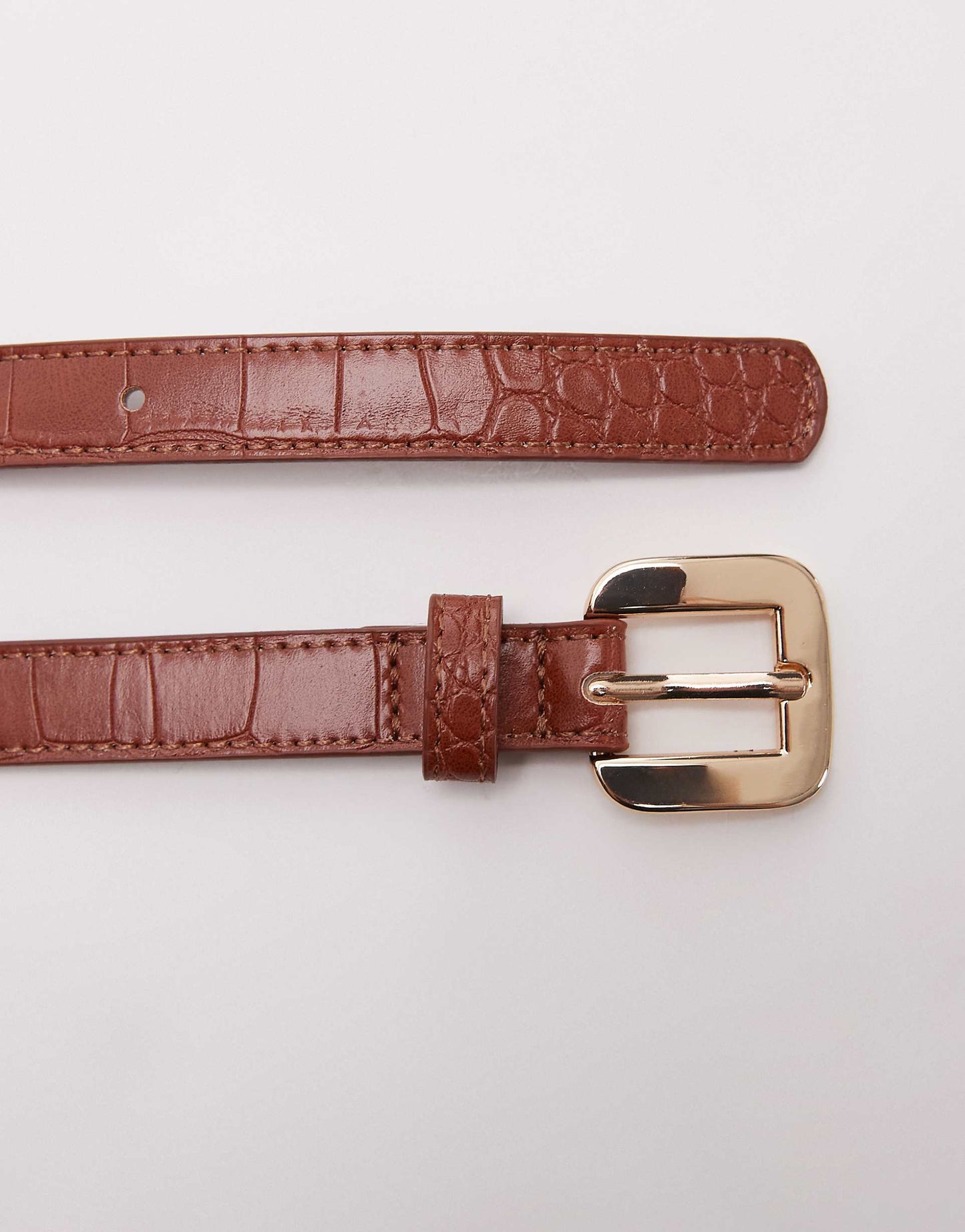 Slim Buckle Croc Belt