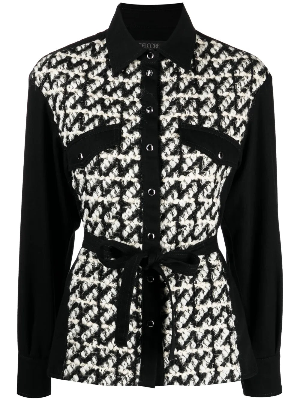 Bouclé Tied-Waist Shirt