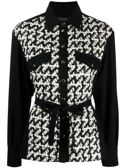 Bouclé Tied-Waist Shirt