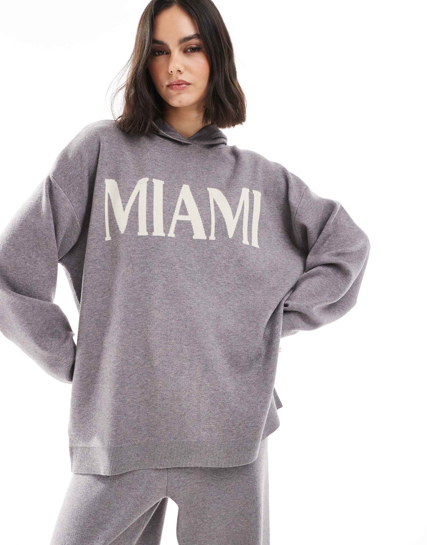 Miami Knit Rib Hem Hoodie