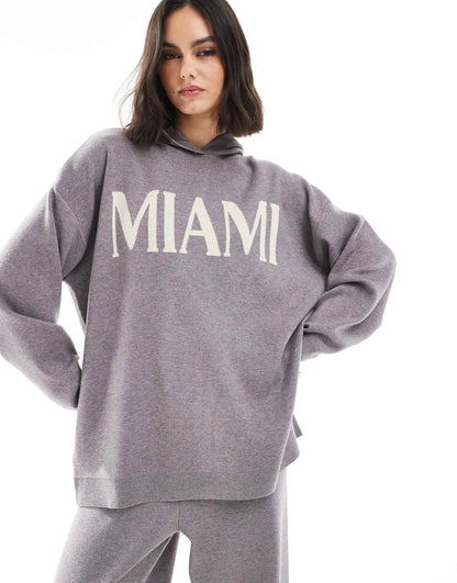 Miami Knit Rib Hem Hoodie