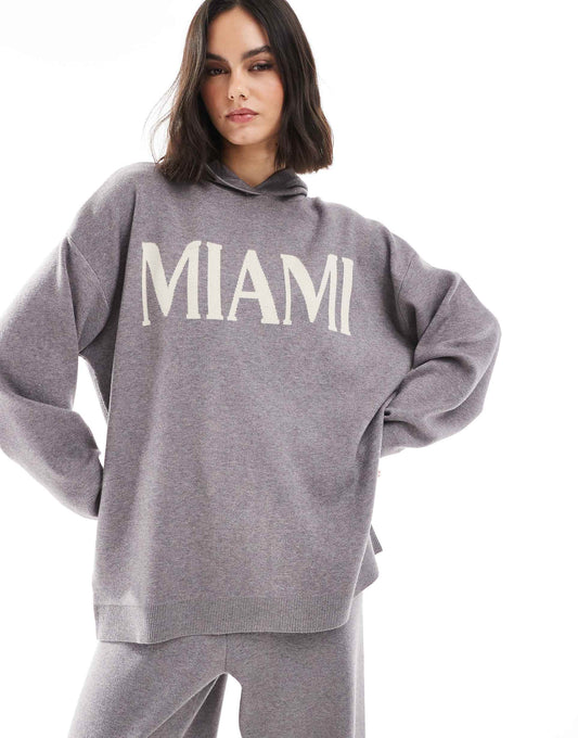 Miami Knit Rib Hem Hoodie