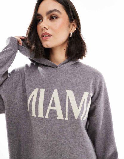 Miami Knit Rib Hem Hoodie