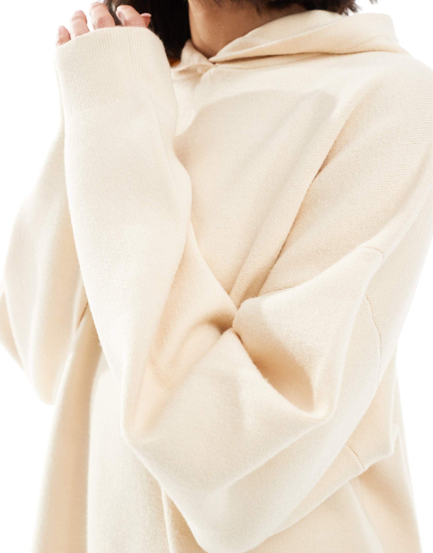 Knit Rib Hem Hoodie