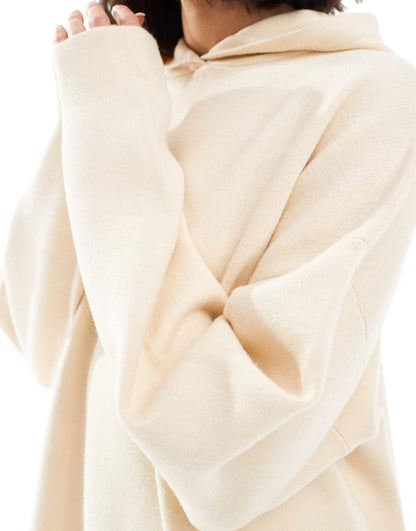 Knit Rib Hem Hoodie