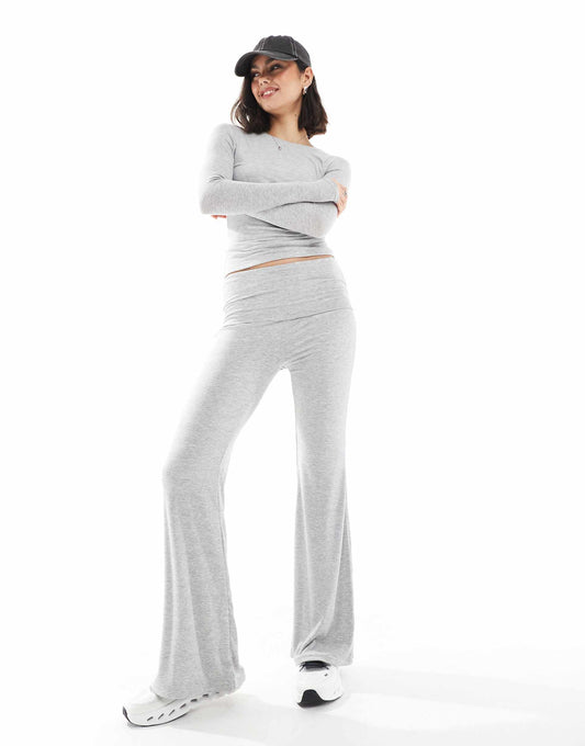 Fold Over Flared Leggings