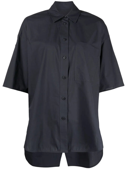 Drop-Shoulder Button-Down Shirt
