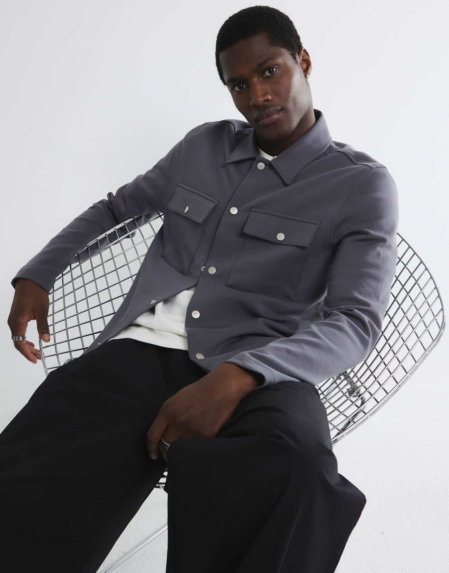 Slim Fit Long Sleeve Overshirt