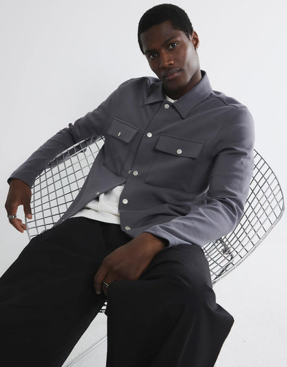 Slim Fit Long Sleeve Overshirt