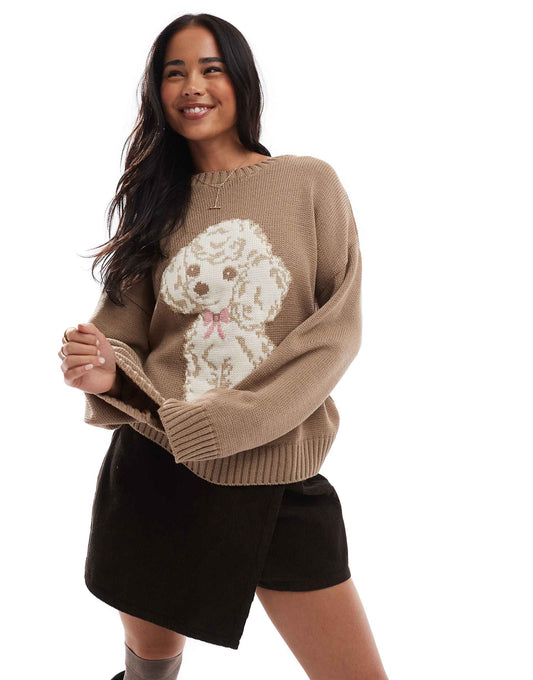 Knitted Dog Bow Jumper