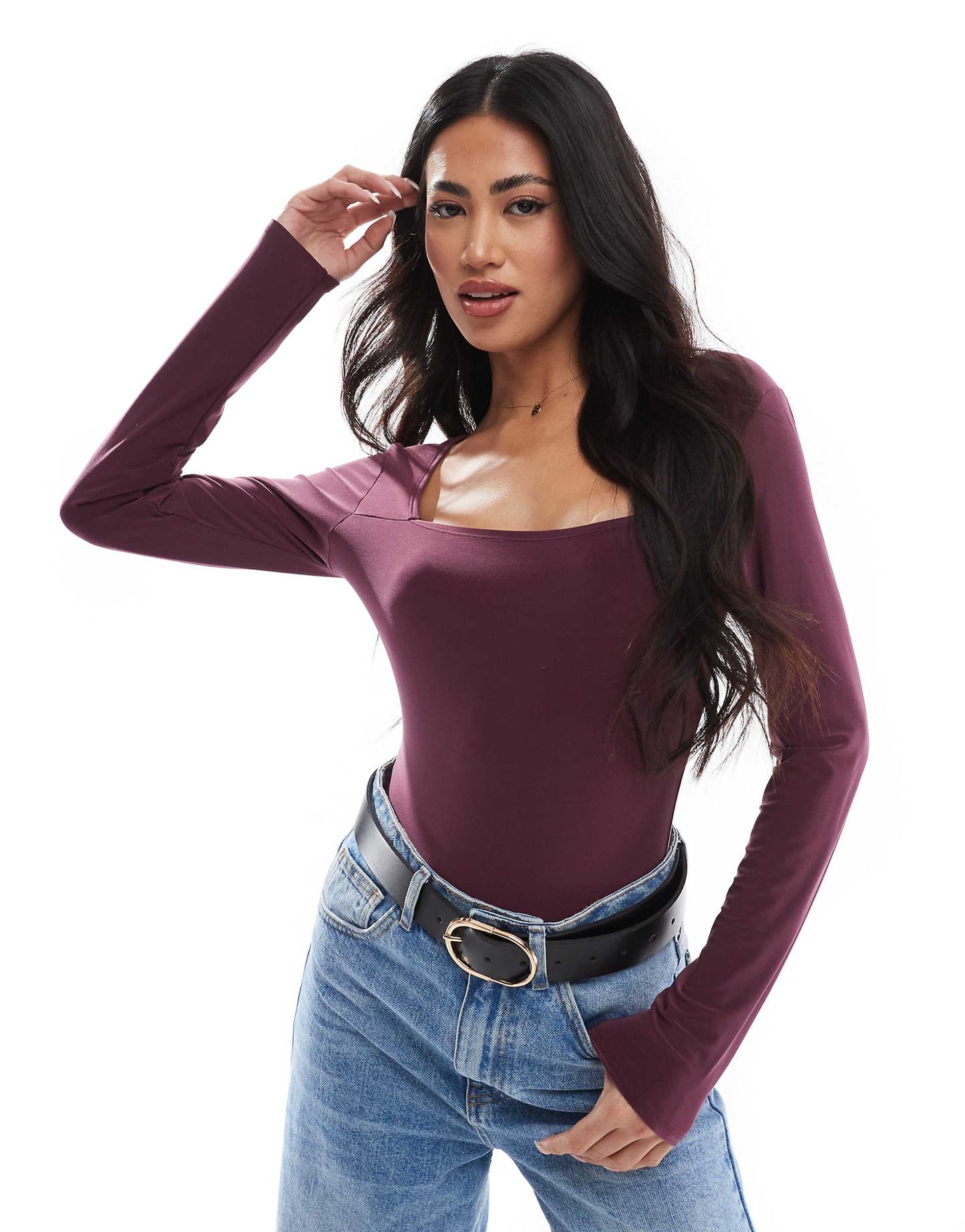 Square Neck Long Sleeve Bodysuit