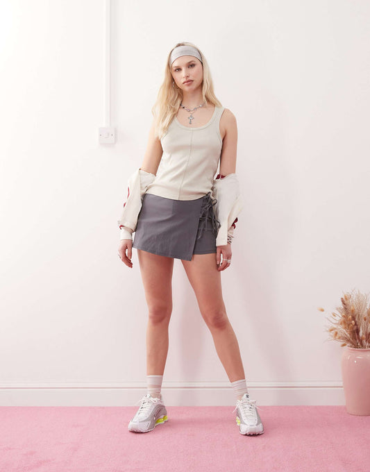 Tie Wrap Mini Skort