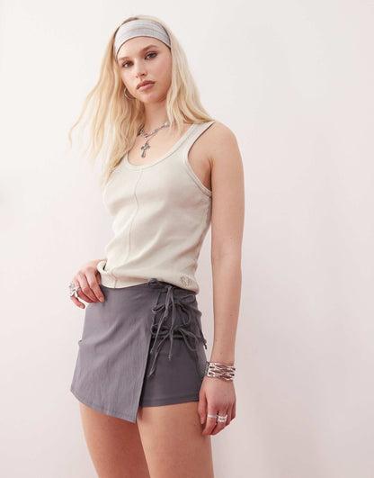 Tie Wrap Mini Skort