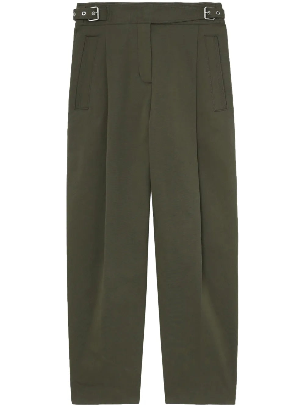 High-Waisted Belted Cropped Trousers