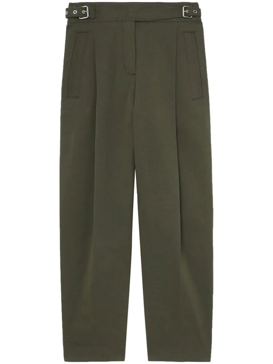 High-Waisted Belted Cropped Trousers