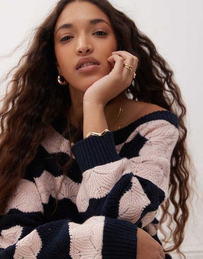 Stripe Slouch Jumper