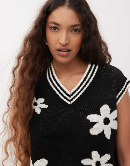 Floral Knitted Tank Top