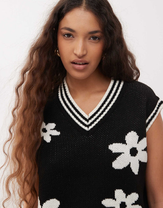 Floral Knitted Tank Top