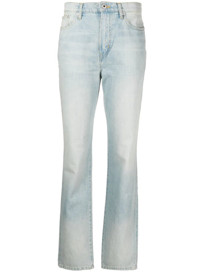 Japanese High-Waisted Straight-Leg Jeans