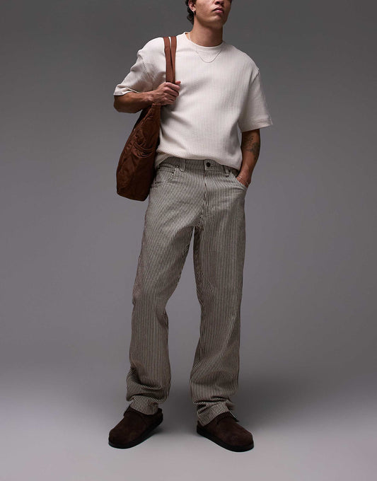 Garyville Regular Fit Hickory Stripe Trousers