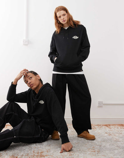 Wood Logo Back Print Hoodie