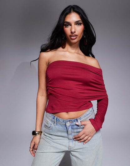 One Shoulder Bardot Top