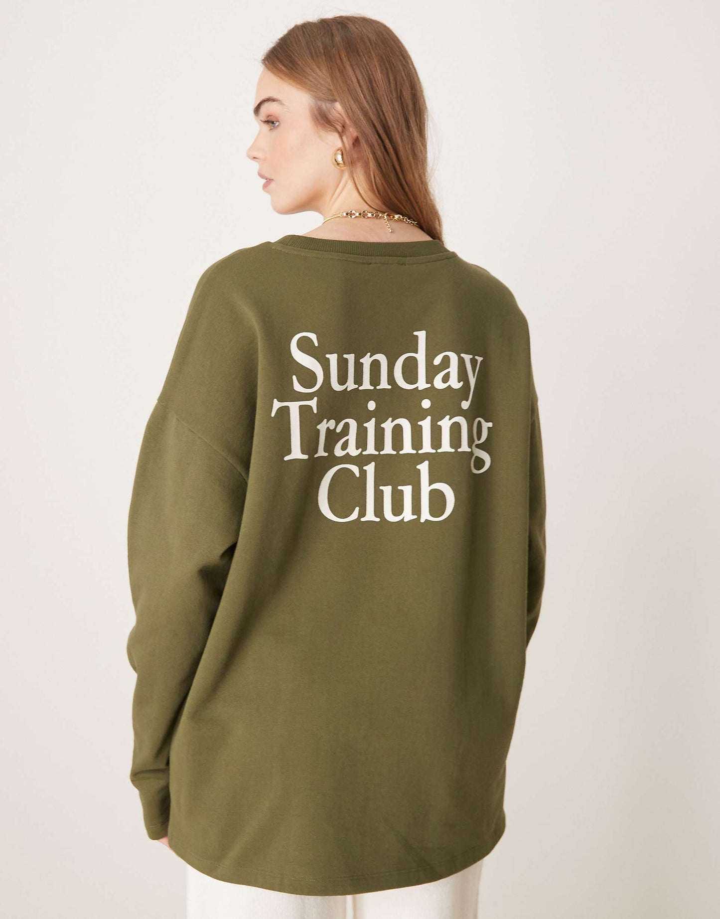 Oversized Long Sleeve Top With Sunday Training Club Puff Print