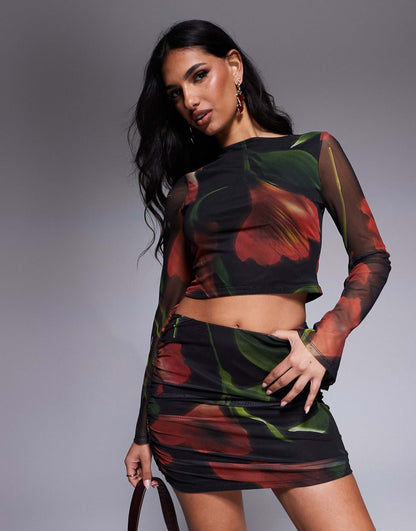 Co-Ord Ruched Side Mini Skirt