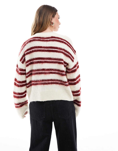 Knitted Crew Neck Cardigan