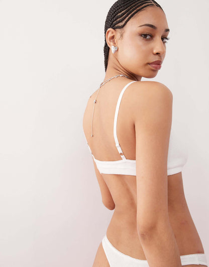 Yanas Pointelle Frill Trim Soft Bra