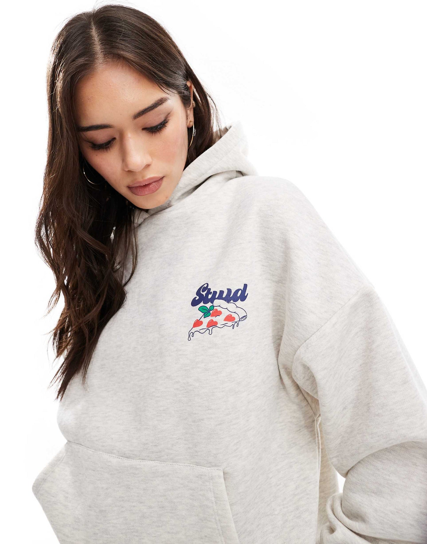 Stwd Pizza Graphic Oversized Hoodie