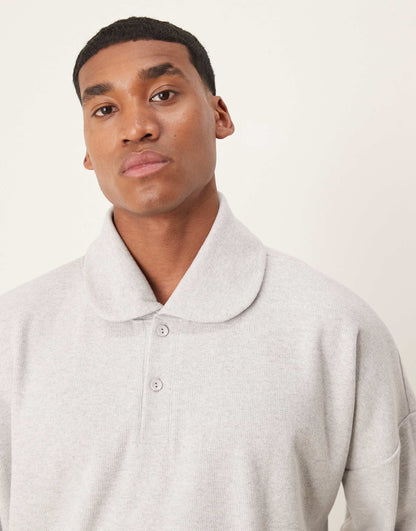 Oversized Dropped Shoulder Boxy Sweatshirt With Shawl Neck