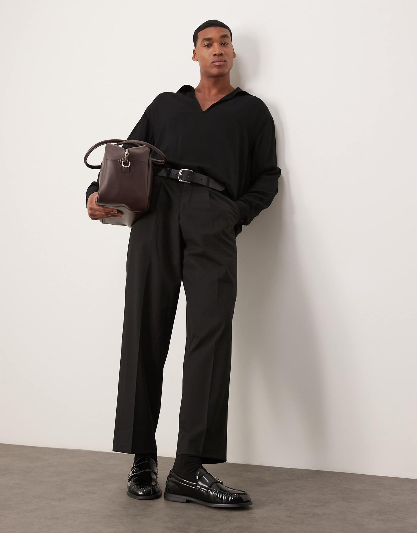 Oversized Boxy Overhead Shirt With Deep V