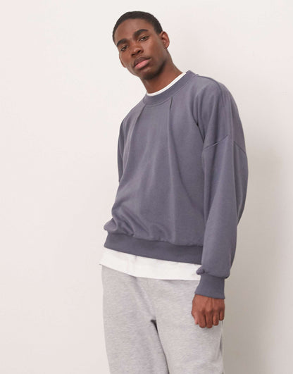 Oversized Dropped Shoulder Boxy Sweatshirt With Contrast Stitching