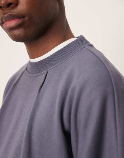 Oversized Dropped Shoulder Boxy Sweatshirt With Contrast Stitching