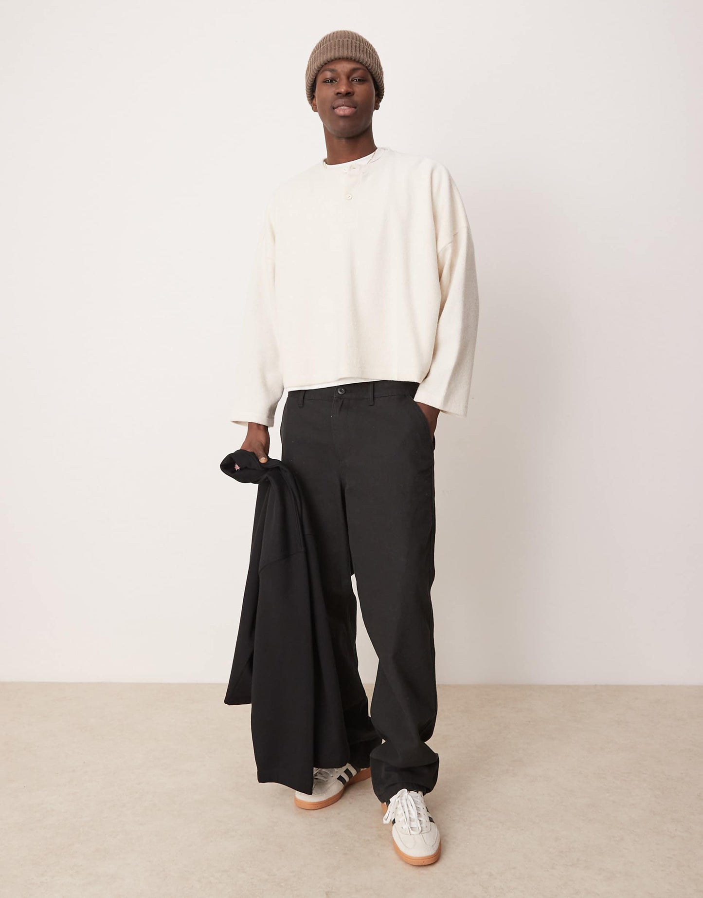 Super Oversized Cropped Long Sleeve T-Shirt